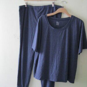 Felina Comfyz 2 Piece Lounge Set Sleepwear Pajamas, Heather blue, XXL (1367)